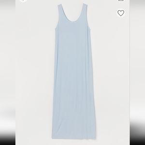 H&M Ribbed jersey dress Blue Medium